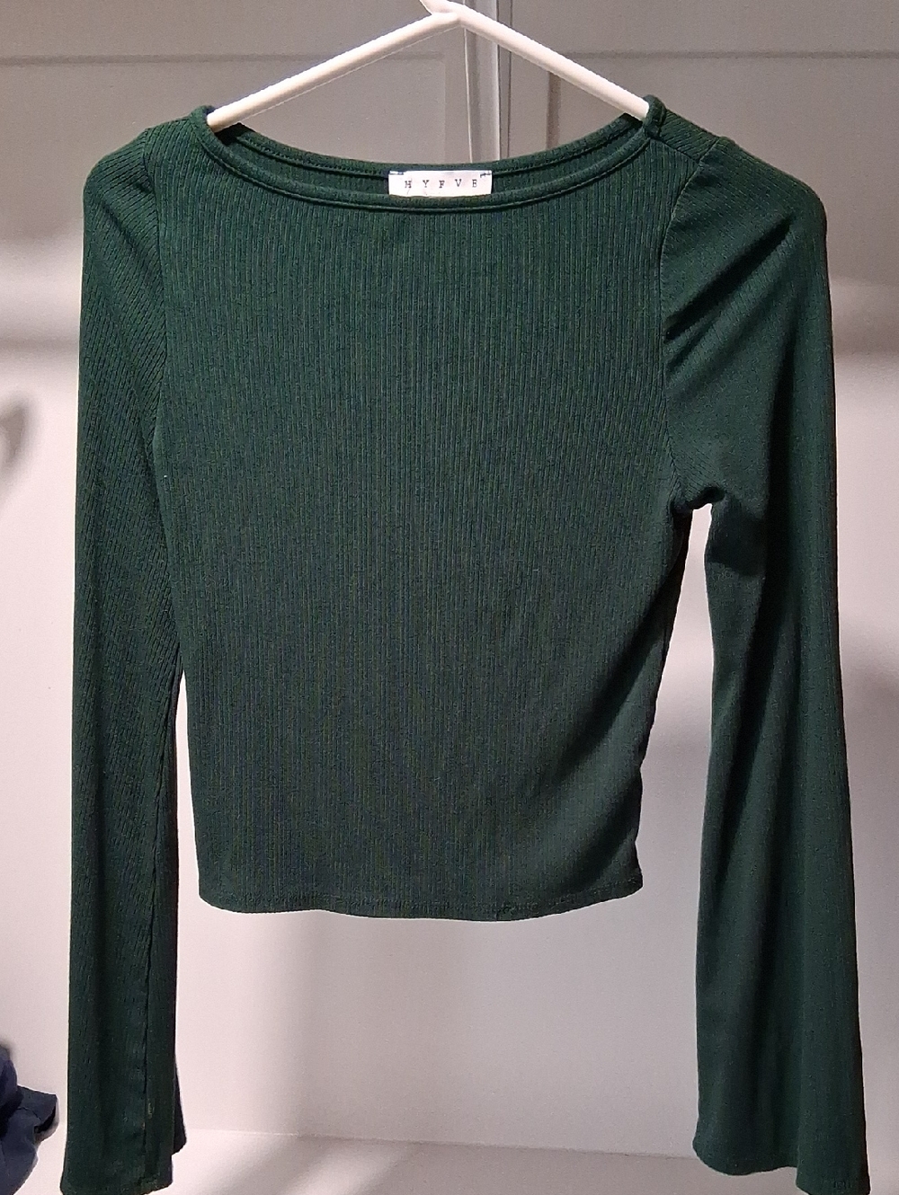 HYFVE Dark Green Ribbed Long Sleeve Top